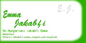 emma jakabfi business card